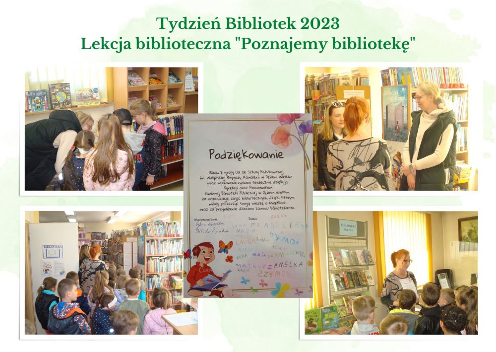 Tydzień Bibliotek 2023 - odwiedziny oddziału przedszkolnego 0a