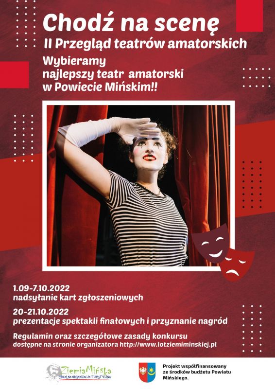Plakat informujący o II Przeglądzie Teatrów Amatorskich 