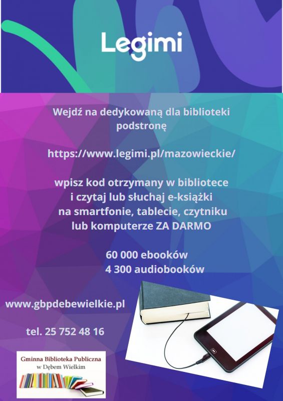Plakat dotyczący korzystania z ebooków i audiobooków przez czytelników